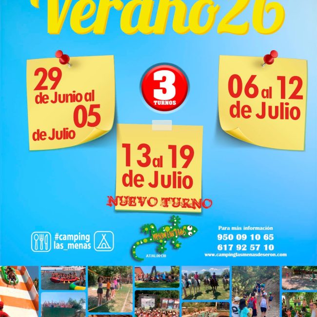 Campamentos de Verano 2026 en Camping Las Menas de Serón