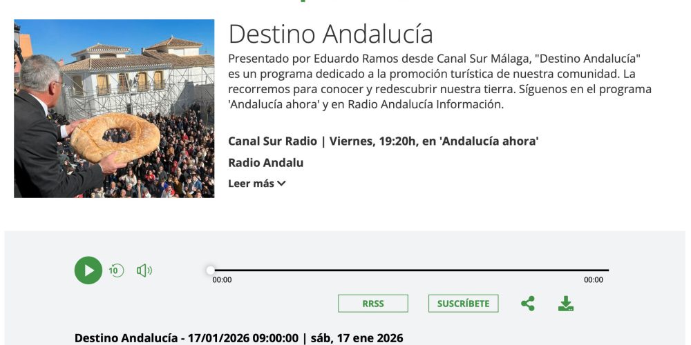 La Fiesta de los Roscos y Carretillas de Olula del Río en el programa Destino Andalucía de Eduardo Ramos en Canal Sur Radio