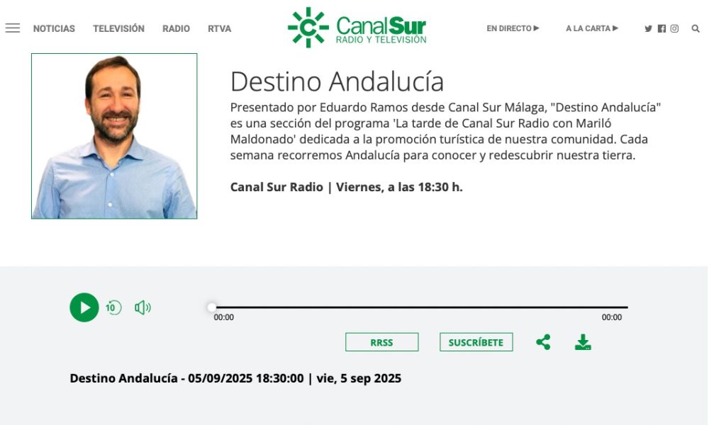 El Valle del Almanzora vuelve a ser protagonista en el programa Destino Andalucia de Eduardo Ramos en Canal Sur Radio