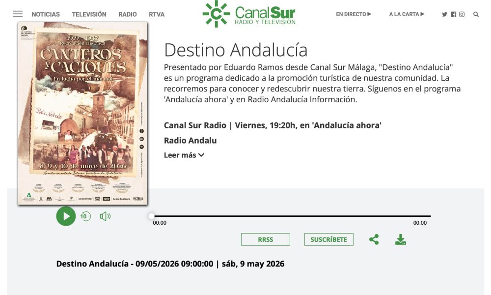 Canal Sur Radio muestra la recreación Histórica de Canteros y Caciques en Macael