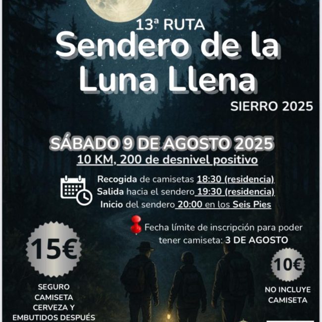 13ª Ruta Sendero de la Luna llena Sierro 2025