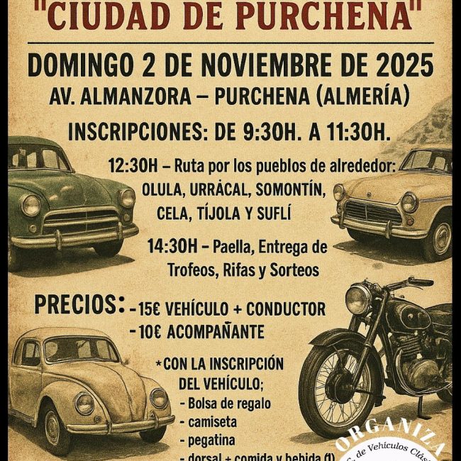 II Concentración de Motos y Vehículos Clásicos Ciudad de Purchena