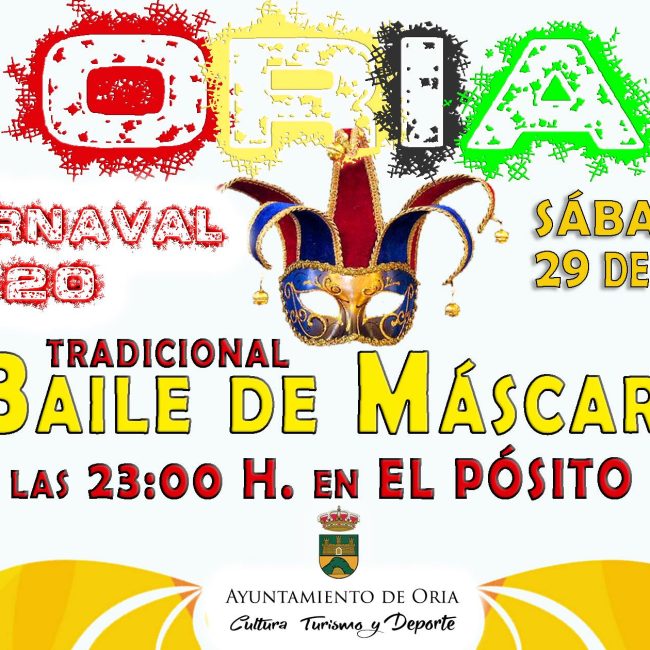 Baile de Mascaras &#8211; Carnaval Oria 2020