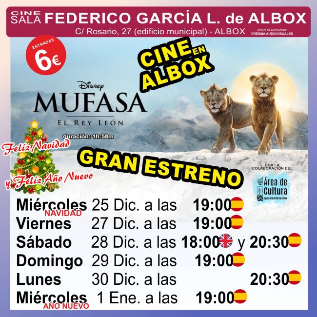 Cinema in Albox: Mufasa, the Lion King