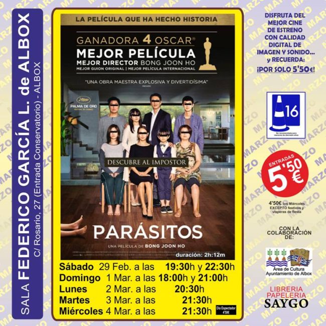 Cine en Albox – Parásitos