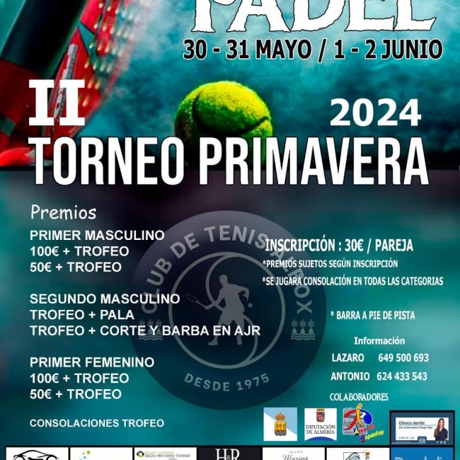 II Torneo de Padel de Primavera &#8211; Club de Tenis Albox