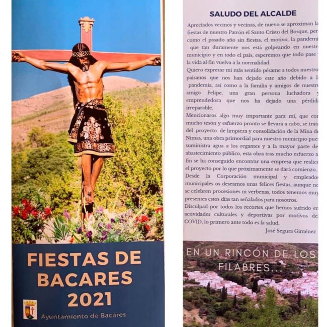 Horarios de misa en honor al Santo Cristo del Bosque – Bacares 2021