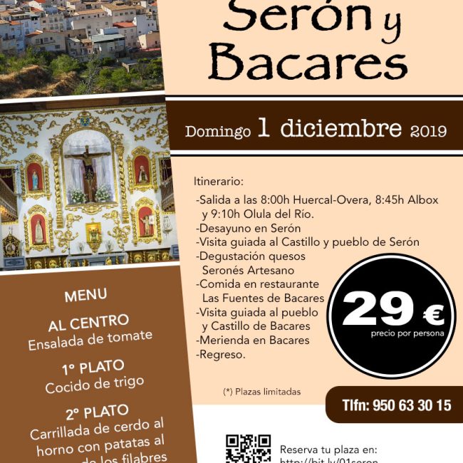 Excursión a Serón y Bacares el 1 diciembre 2019