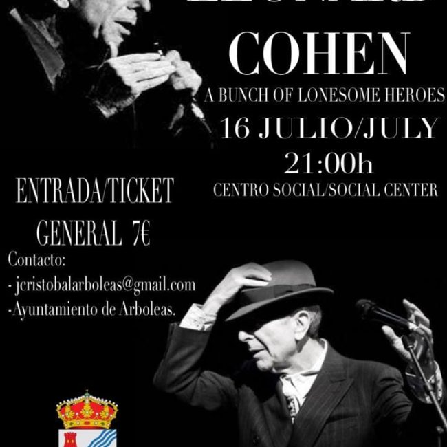 Concierto Tributo a Leonard Cohen en Arboleas el 16 julio