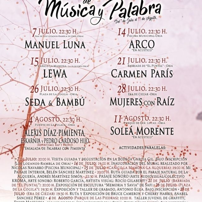 XII Rincones de Musica y Palabra en Oria