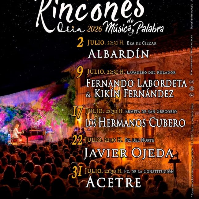 XVI Rincones de Música y Palabra Oria 2026