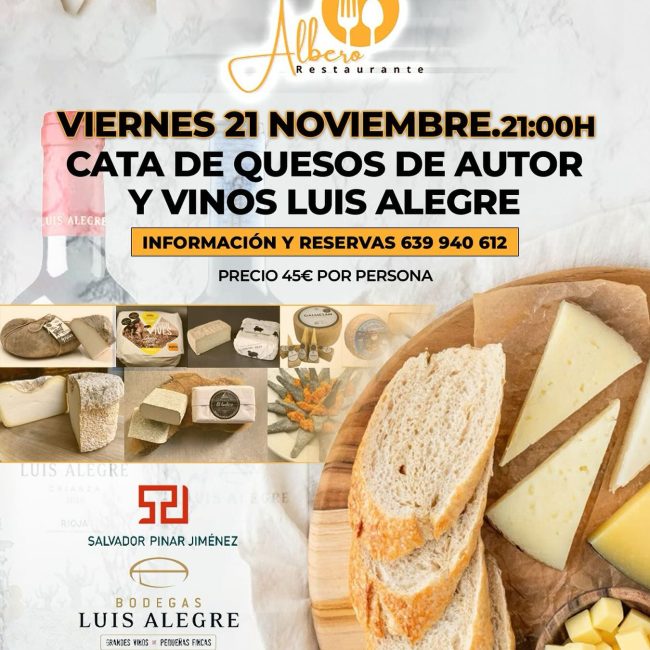 Cata de Quesos de Autor y de Vinos Luis Alegre en Restaurante Albero