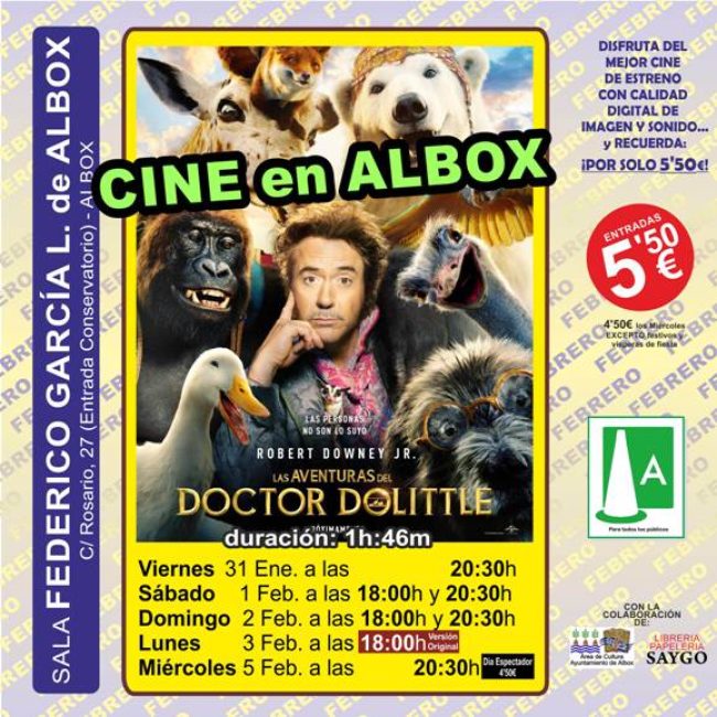 Cine en Albox – Las Aventuras del Doctor Dolittle