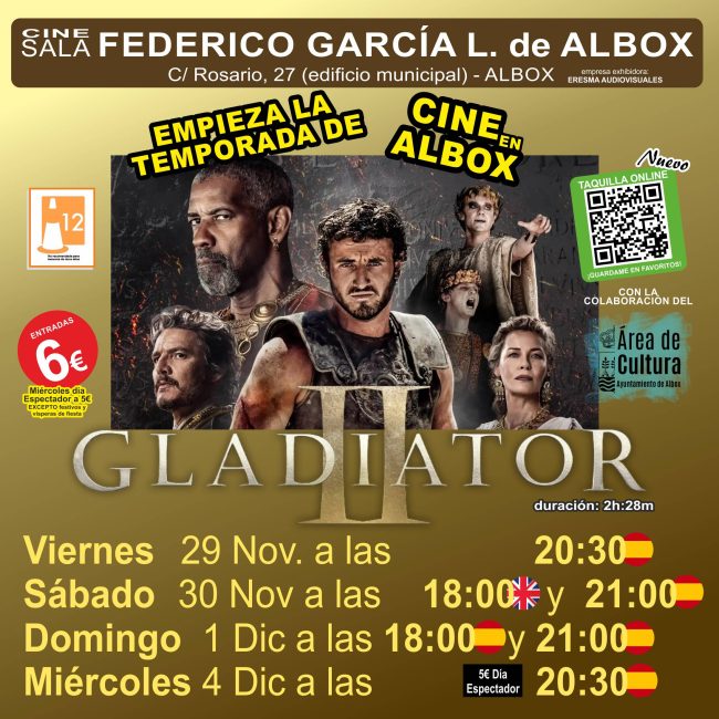 Cine in Albox: Gladiator II
