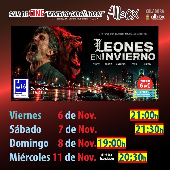 Cine en Albox: Leones en invierno