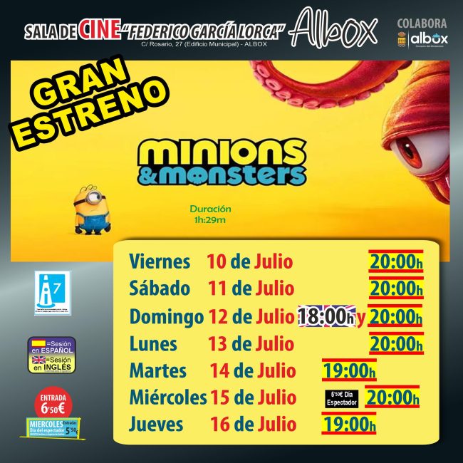 Cine en Albox: Minions & Monsters