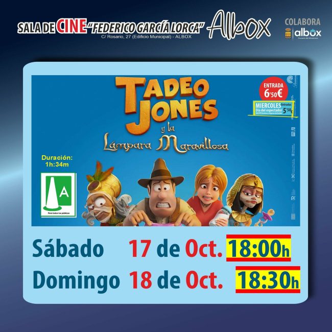 Cine en Albox: Tadeo Jones y la Lampara Maravillosa