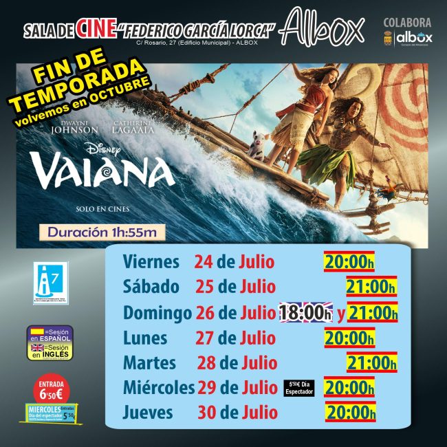 Cine en Albox: Vaiana