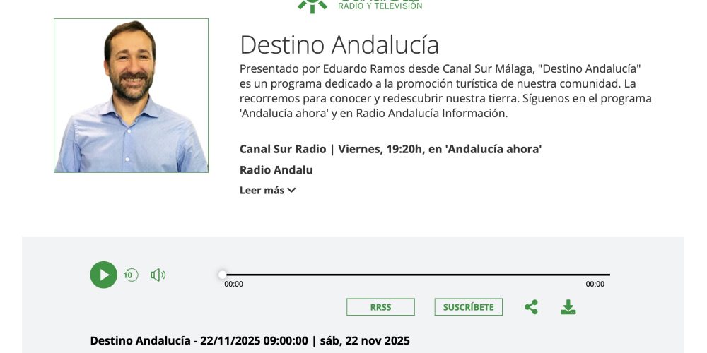 La Feria Gastronómica de Suflí y las Jornadas Micológicas de Sierro en el programa Destino Andalucia de Eduardo Ramos en Canal Sur Radio