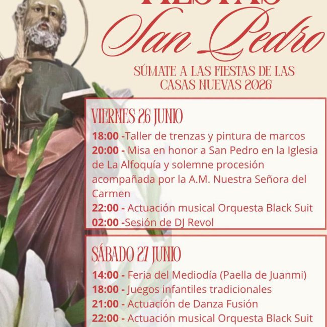 Fiestas de las Casas Nuevas de Zurgena en Honor a San Pedro 2026