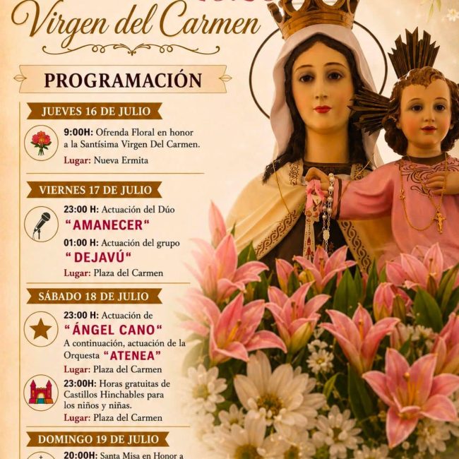 Fiestas Virgen del Carmen en los Zoilos – Serón 2026