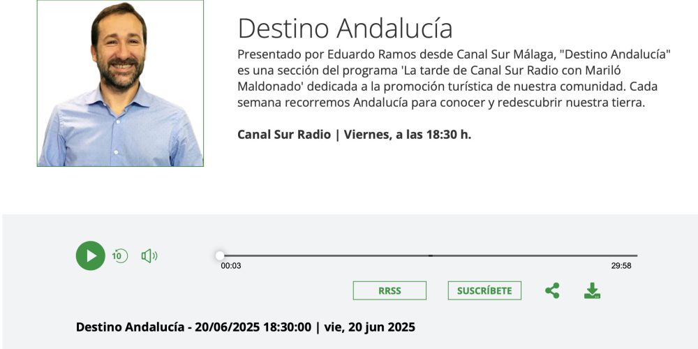Eduardo Ramos de Canal Sur Radio difunde el Valle del Almanzora en su programa Destino Andalucia