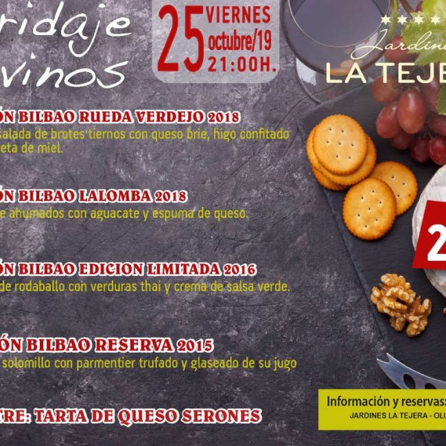 Maridaje de vinos Ramon Bilbao en Jardines la Tejera