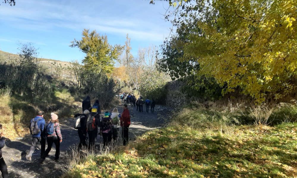 Alcontar acogió el primer senderismo de los empresarios turísticos y el club de montaña Menas