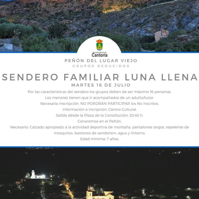 Sendero Nocturno Peñón del Lugar Viejo – Cantoria