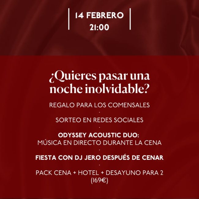 Celebra San Valentin en Hotel Restaurante Jardines la Tejera